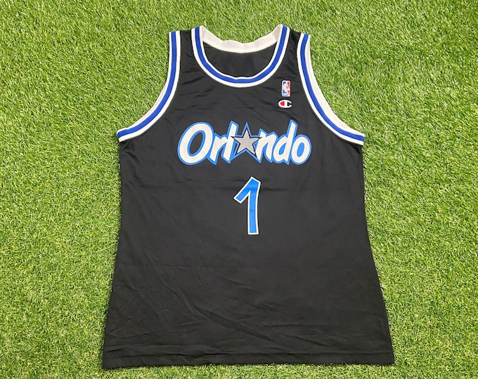 Vintage Orlando Magic Penny Hardaway #1 Jersey Champion Size Large L NBA Basketball Florida Penny Shaq 1990s 90s