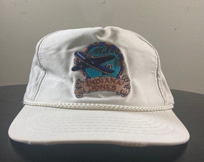 Vintage Indiana Jones Strap Back OSFA Harrison Ford Lucas Film Disney MGM Studios 1980s 80s
