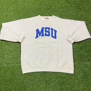 Vintage University of Michigan State Crewneck Sweatshirt Size Xtra Large XL MSU NCAA College Football Spartans Pull Over Oversized 1990s 90s