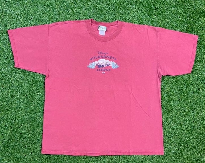 Vintage Disney's Wilderness Lodge T Shirt Tee Size Xtra Large XL Walt Disney World Magic Kingdom Animal Kingdom Classic Camping 1990s 90s