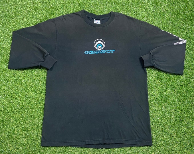 Vintage Ocean Spot Long Sleeve Shirt Jerzees Size Xtra Large XL Surfing Waves Water Sport 1990s 90s