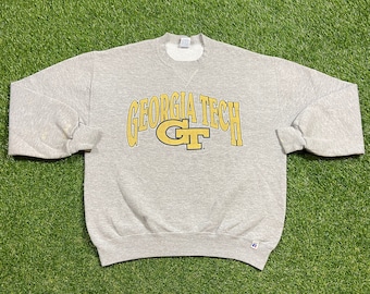 Vintage Georgia Tech Universität Sweatshirt mit Rundhalsausschnitt Made USA Large L