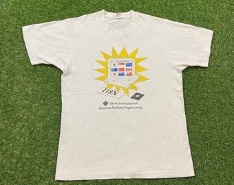 Vintage Intercon Systems Engineering T Shirt Tee Made USA Size Large L Intelligence American Multinational Corporation Technology Computer