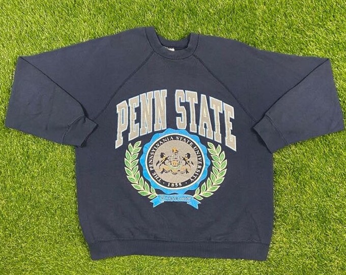 Tultex PENN STATE Pennsylvania State University College Sweatshirt, Men's L Size, Vintage cotton gray type Vintage Second Hand