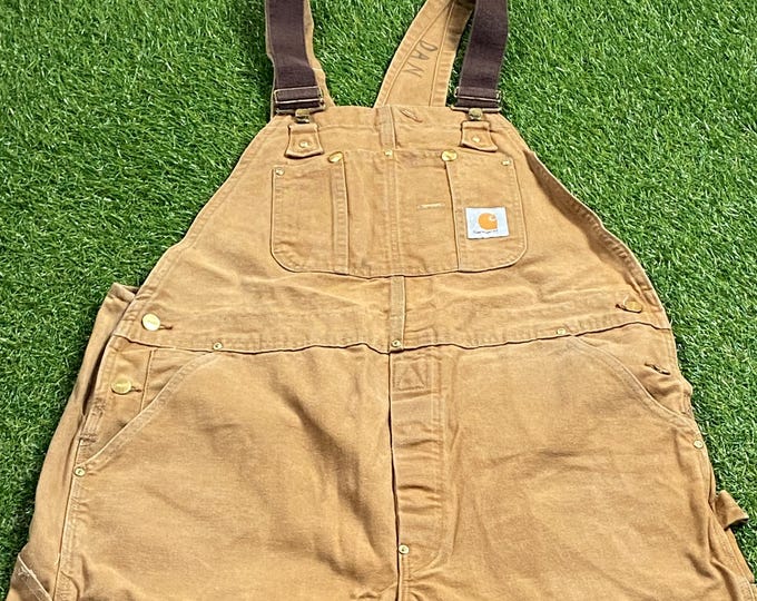Vintage Carhartt Overalls Size Xtra Large XL Apparel Fashion Jeans Pop Suspenders Work Wear Rugged 1990s 90s
