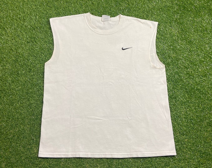 Vintage Nike T Shirt Tee Made USA Size Large L Nike Swoosh Check Mark Just Do It Classic Air Jordan 1990s 90s Original