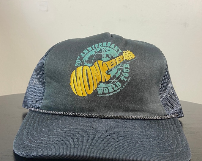Vintage The Monkees 20th Anniversary Rock n Roll Fame Snapback Hat Hanes OSFA Hard Rock Classic Music 1990s 90s Monkees