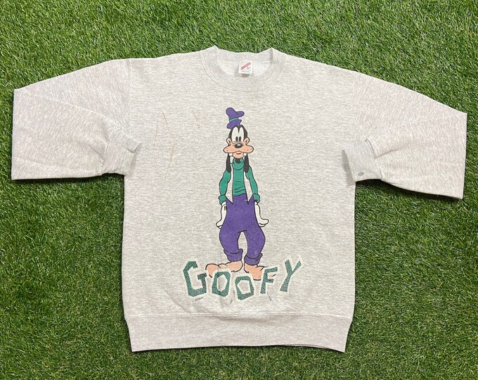 Vintage Goofy Crewneck Sweatshirt Made USA Size Medium M Walt Disney World Magic Kingdom Disneyland Mickey Mouse Pull Over 1990s 90s