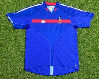 Vintage French Football Federation Soccer Jersey Adidas Size Large L FIFA World Cup MLS Futbol FIFA Mesi Ronaldo 1990s 90s