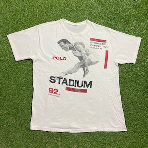 Vintage Polo Sport Ralph Lauren T Shirt Tee Size Xtra Large XL RL 92 World Games Gymnastic Competition Bear 1990s 90s Original RARE