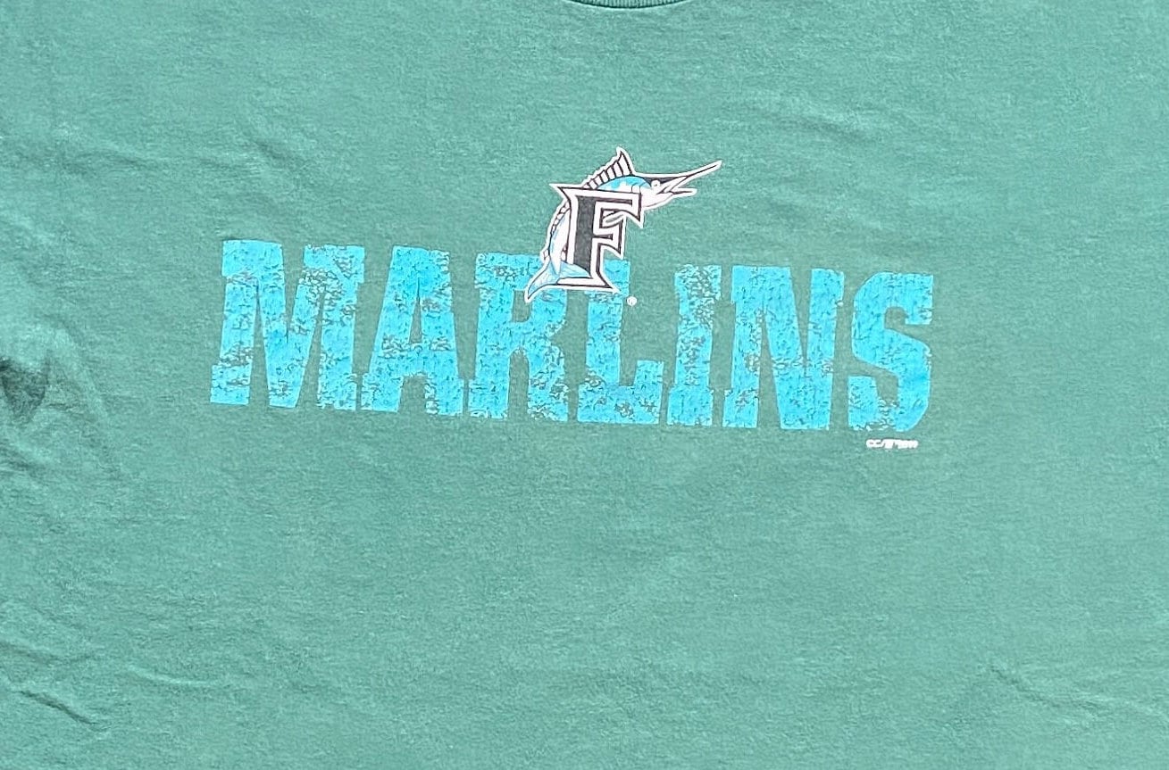 Vintage Florida Marlins Opening Day T Shirt Tee Chalk Line Large Made USA  Deadstock 1993 MLB 1990s Inaugural Year Brand New With Tags