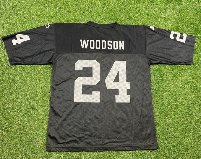 Vintage Oakland Raiders Charles Woodson #24 Jersey Starter Made Usa Size 48 Xtra Large XL NFL Football California Los Angeles Las Vegas NWA