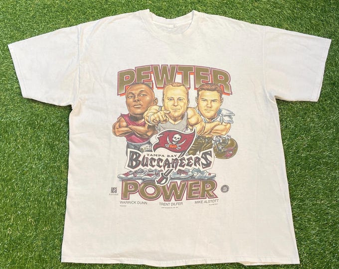 Vintage Tampa Bay Buccaneers T Shirt Tee Size Large L NFL Football Florida Brady Dunn Alstott Dilfer 00s