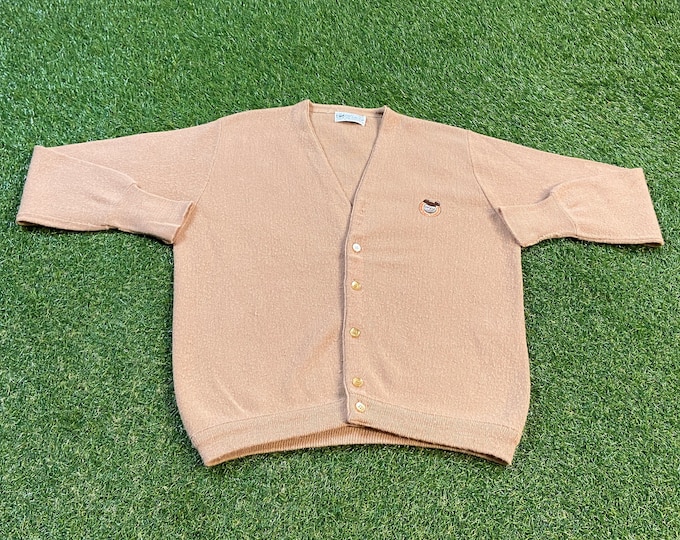 Vintage National Team Championship Pro Am Brown Cardigan Sweater Size Medium M Walt Disney World Mickey Mouse 80s 90s Rare