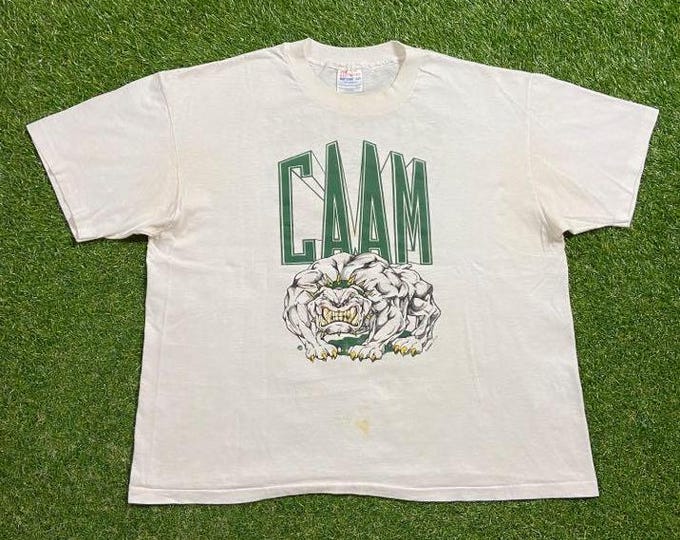 Vintage CAAM T Shirt Tee Made USA Size Xtra Large XL Puppy Dog Breed Big Dogs Graphic 1990s 90s