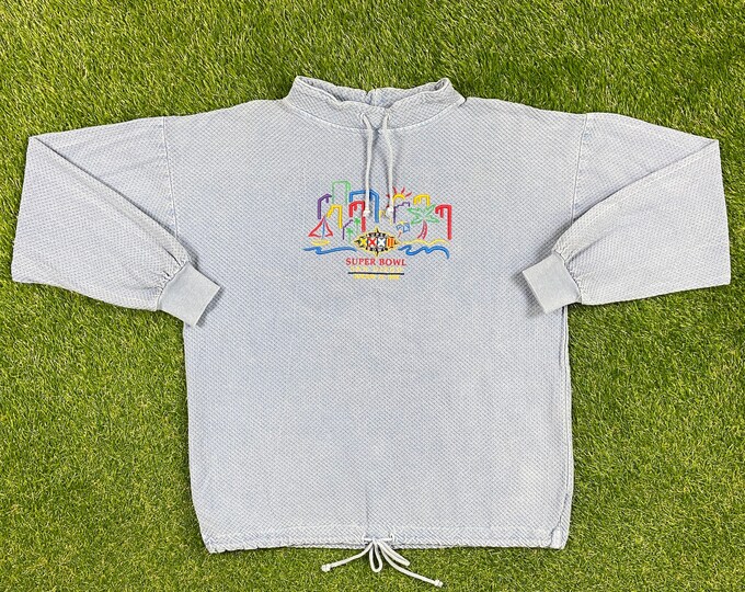 Vintage Super Bowl XXXII Crewneck Sweatshirt Logo Athletic Size Medium NFL Football San Diego California Green Bay Packers Denver Broncos