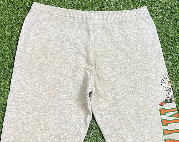 Vintage University of Miami Hurricanes Sweat Pants Made USA Size Large L 305 The U Miami Style Florida NCAA College Football 1990s 90s