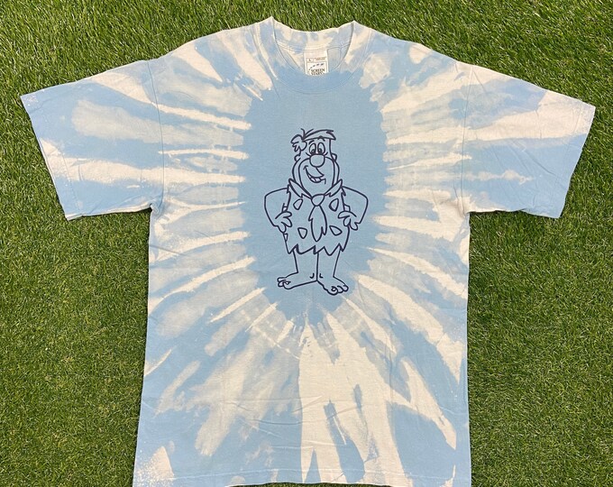 Vintage The Flintstones Dream Flight T Shirt Tee Screen Stars Size Large L Hanna-Barbera Original Bedrock Fred Bam Bam Custom dyed