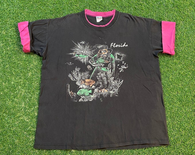 Vintage Florida T Shirt Tee Made USA Size Xtra Large XL Orlando Miami Tampa Bay Jacksonville FL Rare Quality 1990s 90s
