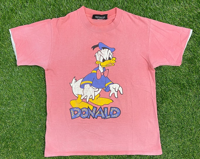 Vintage Donald Duck T Shirt Tee Disney Originals Size Small Walt Disney World WDW Disneyland Mickey Mouse Magic Kingdom Roll Up 1990s 90s