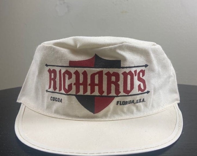 Vintage Richards Helmet Hat Size 7 1/2 Coco Florida Paint and Coating Manufacturing Company 1980s 80s