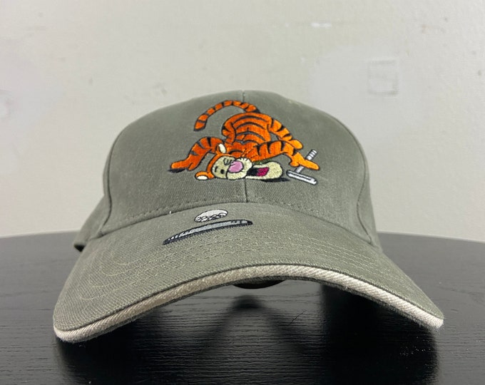 Vintage Tigger Strap Back Hat OSFA Walt Disney World Disneyland Magic Kingdom Mickey Mouse Winnie the Pooh 1990s 90s