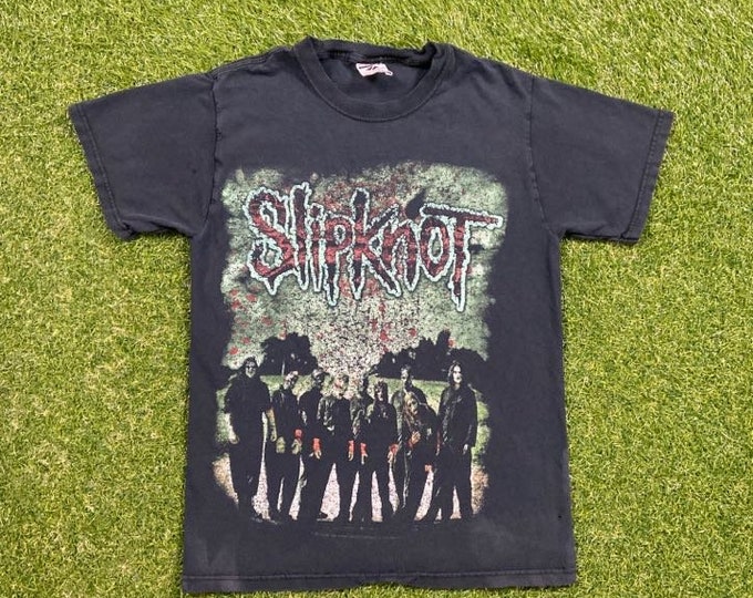 Vintage Slipknot T Shirt Tee Rock Band Tee Jerzees Size Small S 1990s 90s Metal Classic Original Tour Concert
