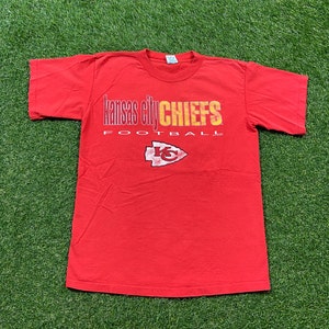 Vintage Kansas City Chiefs  T Shirt Tee Salem Sportswear Made USA Size Medium M 1990s Football NFL AFC Missouri Mahomes Playoffs Classic