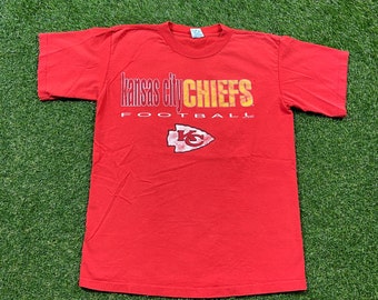 Vintage Kansas City Chiefs  T Shirt Tee Salem Sportswear Made USA Size Medium M 1990s Football NFL AFC Missouri Mahomes Playoffs Classic