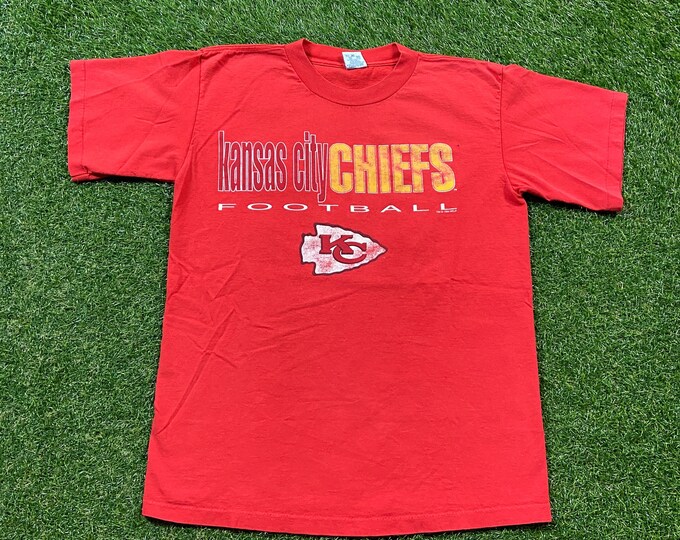 Vintage Kansas City Chiefs  T Shirt Tee Salem Sportswear Made USA Size Medium M 1990s Football NFL AFC Missouri Mahomes Playoffs Classic