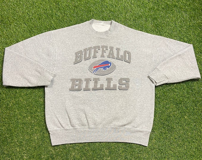 Vintage Buffalo Bills Crewneck Sweatshirt Size Xtra Large XL NFL Football New York NY Pull Over Oversized 1990s 90s