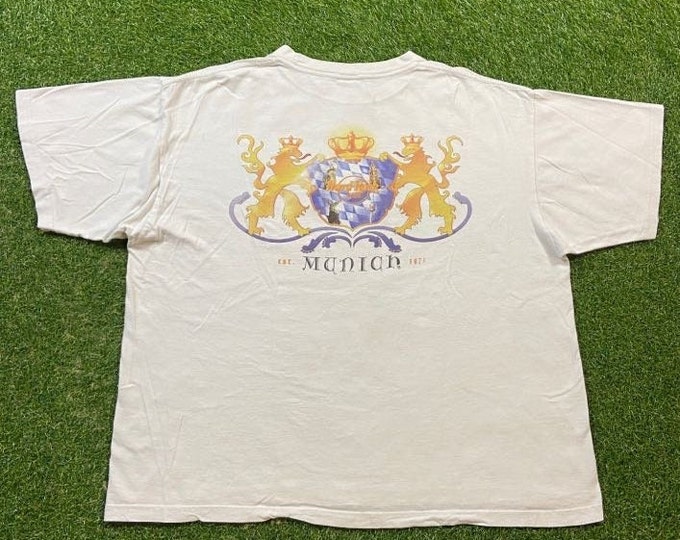 Vintage Hard Rock Cafe T Shirt Tee Size XXL 2XL Munich Germany Classic Music Hotel 1990s 90s