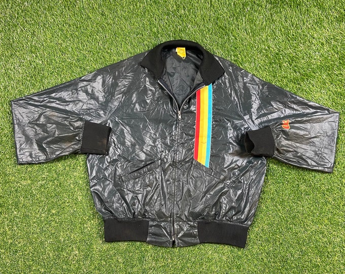 Vintage Maico Windbreaker Jacket Cross Line Made USA Size Xtra Large XL Classic Fit Light Rain Coat Outerwear 1970s 70s Racing