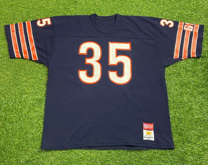 Vintage Chicago Bears #35 Jersey Sand Knit Size Xtra Large XL NFL Football Illinois Soldier Field 1990s 90s