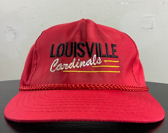 Vintage University of Louisville Cardinals Snapback Hat OSFA Kentucky NCAA College Basketball 1990s 90s