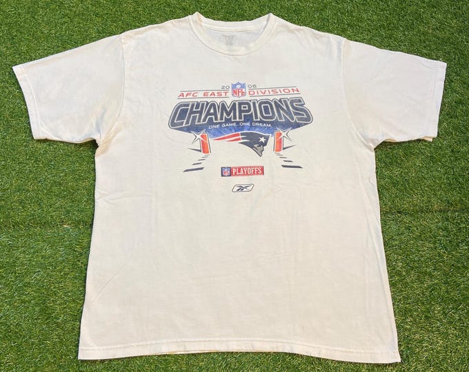 Vintage New England Patriots T Shirt Tee Reebok Size Xtra Large XL NFL Football Boston Massachusetts Tom Brady TB12 Super Bowl 00s