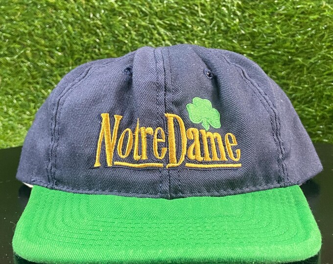 Vintage Notre Dame Snapback Hat Made USA OSFA Fighting Irish NCAA College Football 1990s 90s