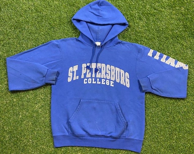 Vintage St Petersburgh College Hoodie Sweatshirt Champion Size Small S Titans South Florida Pull Over Oversized