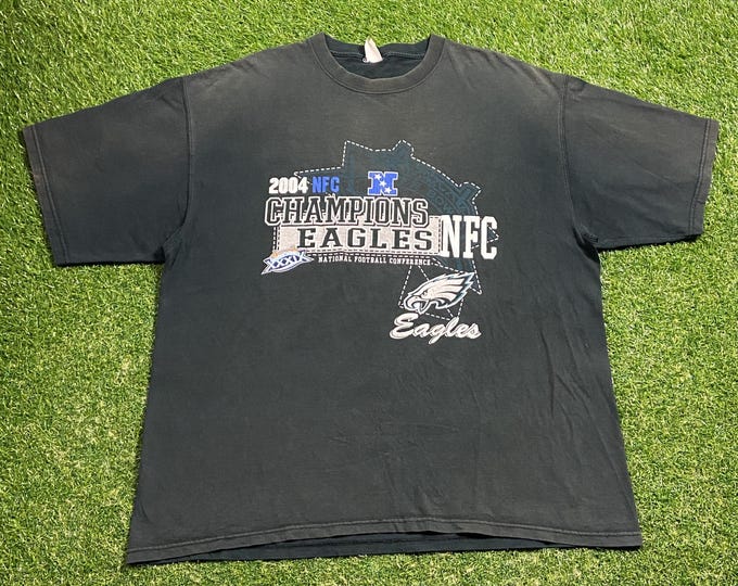 Vintage Philadelphia Eagles T Shirt Tee Size XXL 2XL NFL Football Nfc 2004 Champions Pennsylvania Super Bowl XXXIX 00s