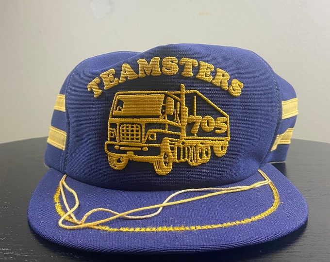 Vintage Teamsters Snapback Hat Made USA OSFA Truckers Shipping Classic Trucker Hat Rare Cap 1980s 80s