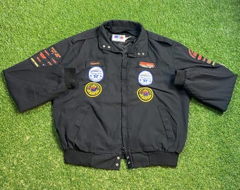 Vintage Schneider National Carriers Bomber Jacket Made USA Size Xtra Large XL Freight Truck Drivers Shipping Receiving Supply Delivery 1990s
