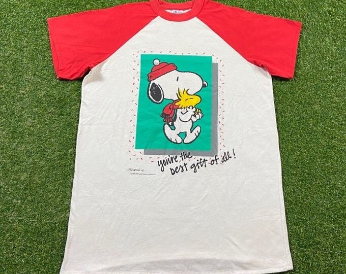 Vintage Snoopy T Shirt Tee Flirts Size Large L Peanuts Charlie Brown Schulz 1980s 80s Classic Original Oversized Sleep Tee Long Gifts Xmas