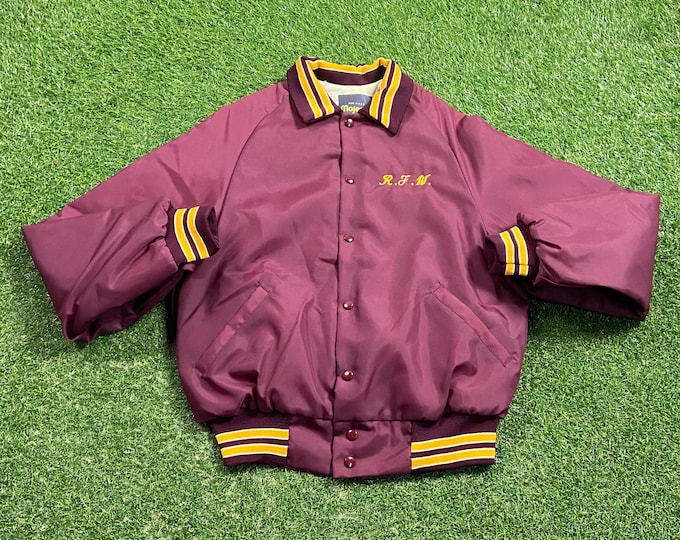 Vintage Bethune Cookman University Bomber Jacket Majestic Made USA Size Medium M College Alumni Daytona Beach Florida Wildcats 1990s 90s