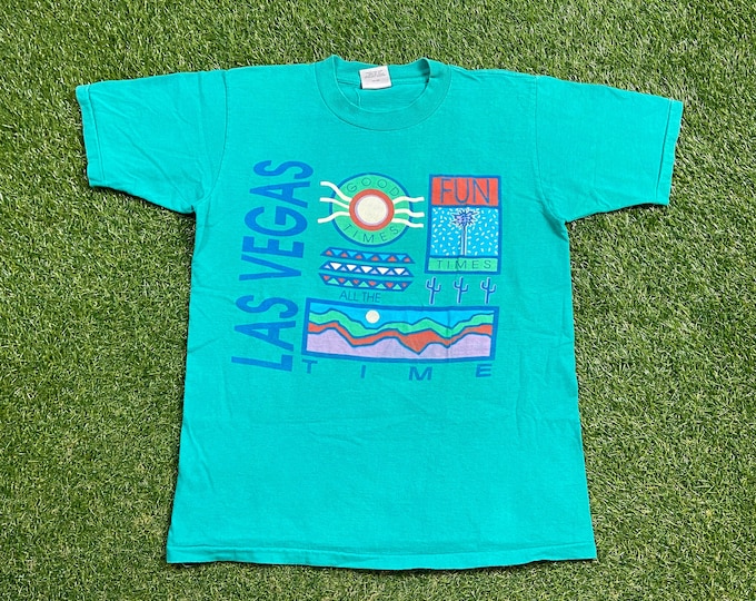 Vintage Las Vegas T Shirt Tee Made USA Size Large L Nevada Hotel Casino Gambling Money Entertainment 1990s 90s