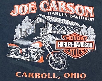 Harley Davidson Realsteel Joe Carson ロンT Vintage Harley Davidson Joe Carson Long Sleeve T Shirt Tee Made