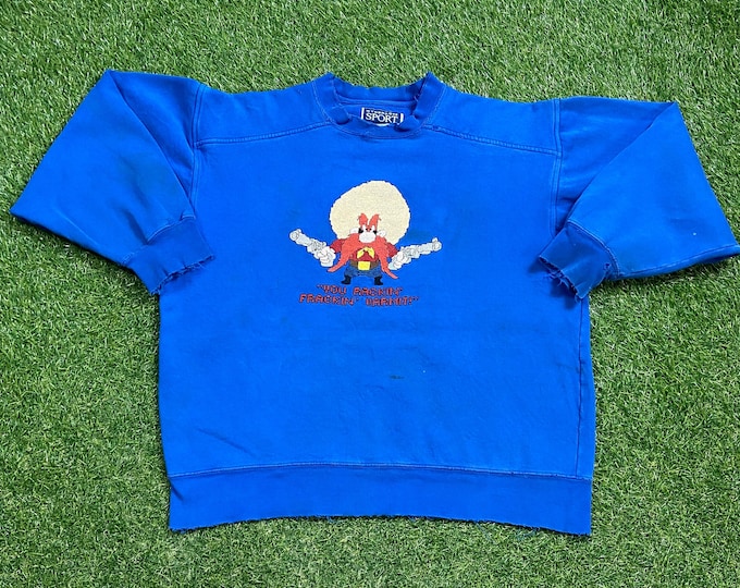 Vintage Yosemite Sam Crewneck Sweatshirt Size Large L Looney Tunes Warner Bros Bugs Bunny Classic Cartoon 1990s 90s Pull Over Oversized