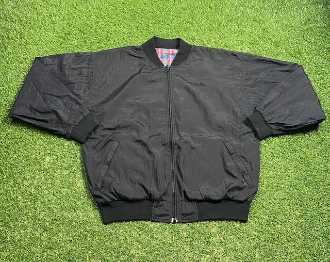 Vintage Ellesse Windbreaker Zip Up Reversible Jacket Size Large L Streetwear Sport Active Wear Classic Light Rain Coat 1990s 90s