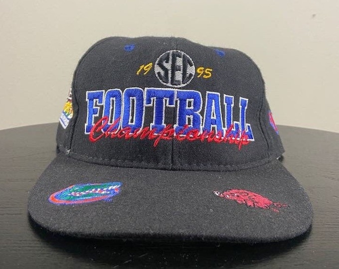 Vintage 1995 SEC Championship Snapback Hat OSFA Florida Gators Arkansas Razorbacks NCAA College Football 1990s 90s December 2