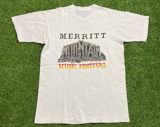 Vintage Merritt Mountain Music Festival 1994 T Shirt Tee Size Medium M British Columbia Canada Classic Country Music Event 1990s 90s