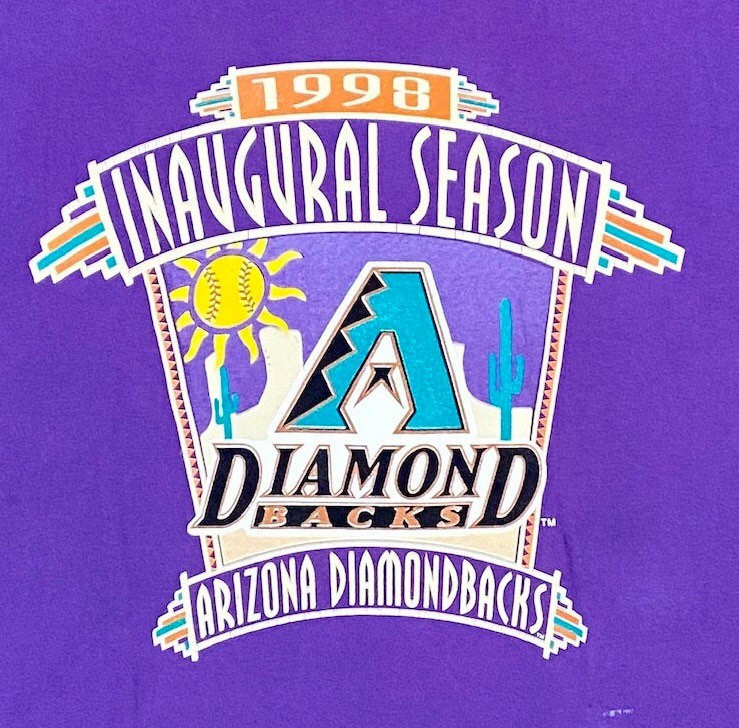 Vintage Arizona Diamondbacks 1998 Inaugural Season T Shirt Tee Purple Snake  D Backs Large Baseball MLB Distressed 1990s 90s Classic Logo